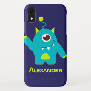 One eyed alien kids blue green name ipod case