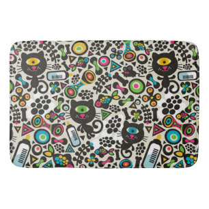 One Eyed Black Cat Bath Mat