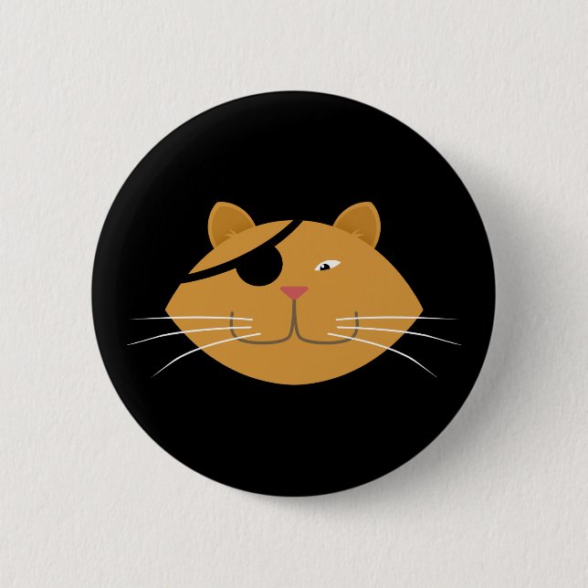 One eyed cat 2 inch round button (Front)