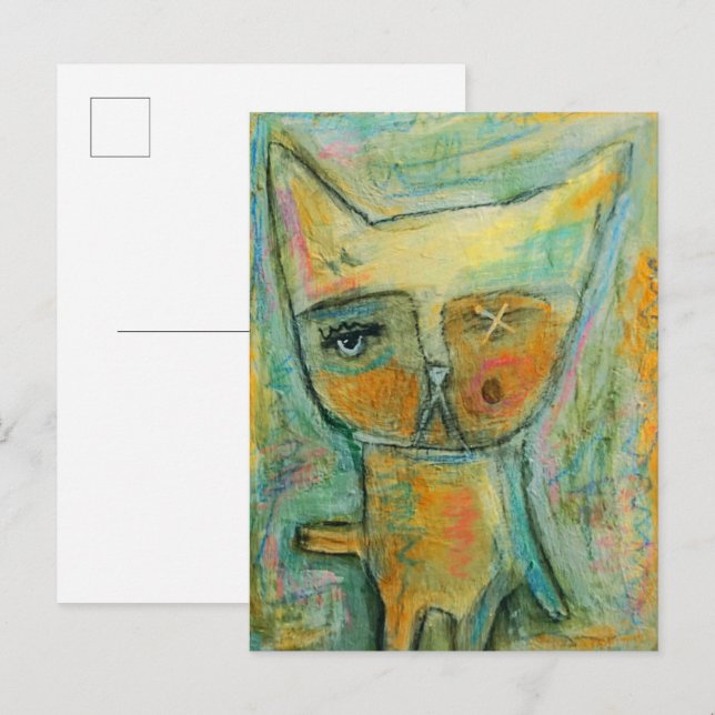 One-eyed Cat Postcard (Front/Back)