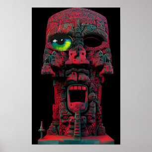 One-Eyed God Ken Gage Fantasy Tiki Poster
