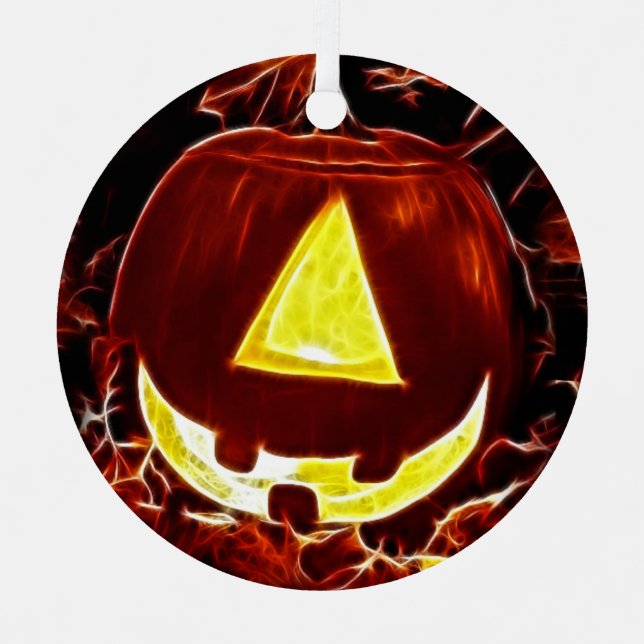 One Eyed Jack O-Lantern Halloween Metal Ornament (Front)