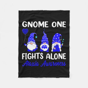 One Fights Alone Blue Ribbon Ataxia Awareness Fleece Blanket