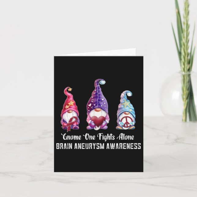 One Fights Alone Brain Aneurysm Awareness  Card (Front)