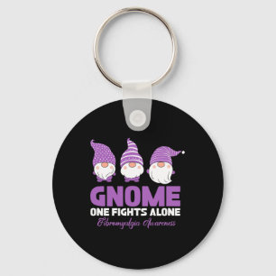One Fights Alone Fibromyalgia Awareness Fibro Warr Keychain