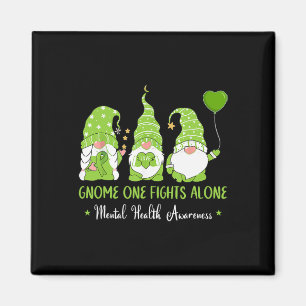 One Fights Alone Green Ribbon Mental Health Awaren Magnet