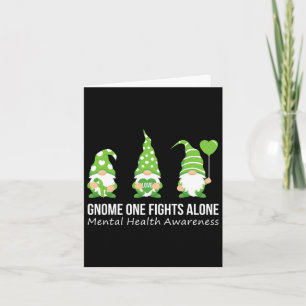 One Fights Alone Mental Health Awareness Green Rib Card