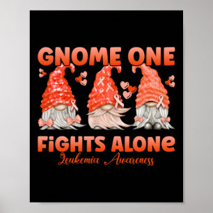 One Fights Alone Orange Leukaemia Awareness Poster