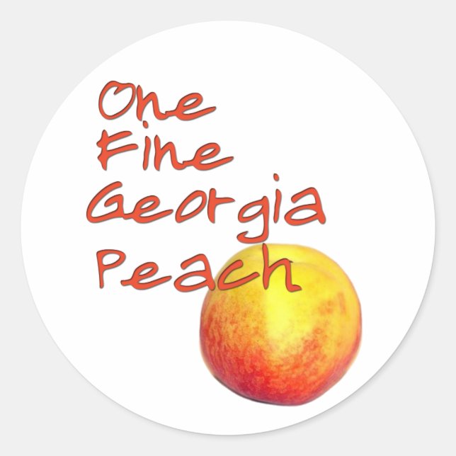 One Fine Georgia Peach Classic Round Sticker (Front)