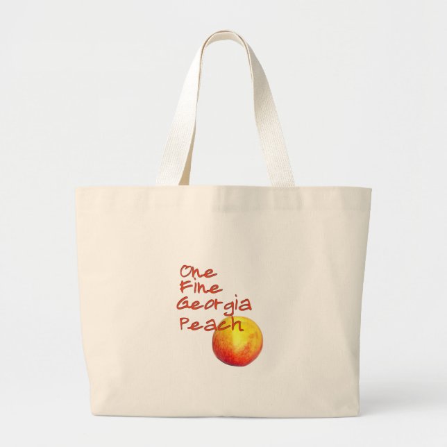 One Fine Georgia Peach Large Tote Bag (Front)