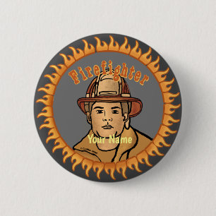 One Firefighter  pin button