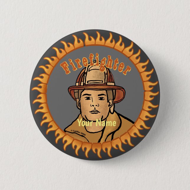 One Firefighter  pin button (Front)