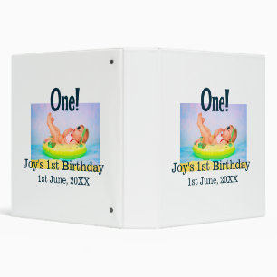 One first birthday photo modern add name date binder