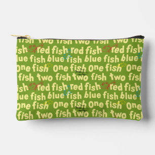 One Fish Two Fish Typography Pattern Accessory Pouch