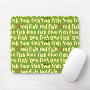 One Fish Two Fish Typography Pattern Mouse Pad