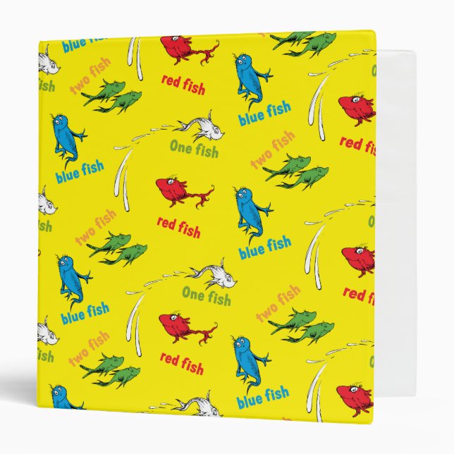 One Fish Two Fish Yellow Pattern Binder (Front/Inside)