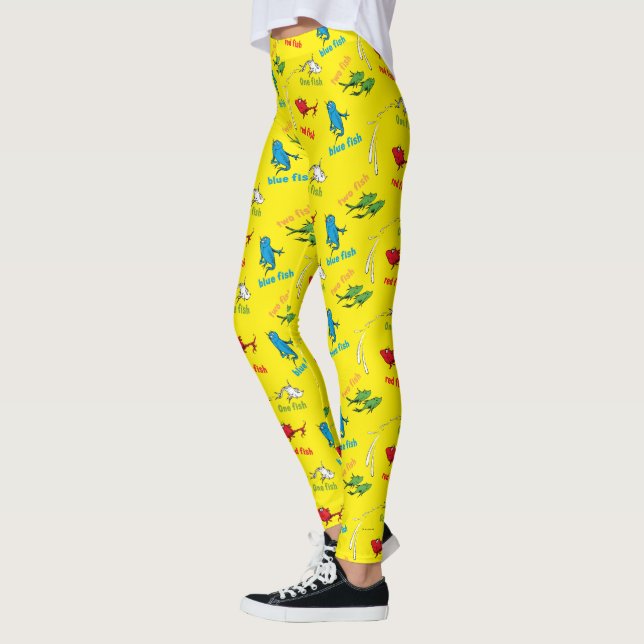 One Fish Two Fish Yellow Pattern Leggings (Left)