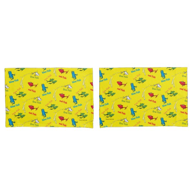 One Fish Two Fish Yellow Pattern Pillowcase (Front-Set)