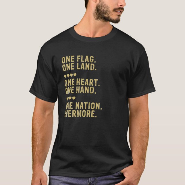 One Flag One Land One Nation Evermore July 4Th Cel T-Shirt (Front)