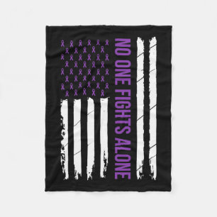One Fligt Alone Purple Ribbon Alzheimerheimer's Aw Fleece Blanket