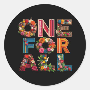 One For All Embrace Unity  Classic Round Sticker