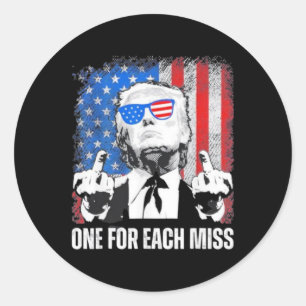 One For Each Miss Funny Trump Won Trump  Classic Round Sticker