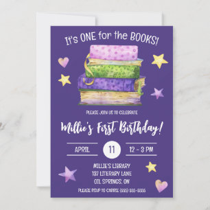 One for the Books! Kids' First Birthday Party Invitation