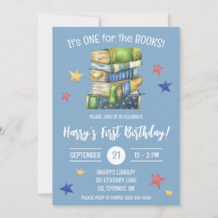 One for the Books! Kids' First Birthday Party Invitation