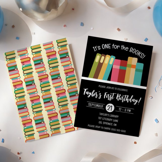 One for the Books! Kids' First Birthday Party  Invitation (Creator Uploaded)
