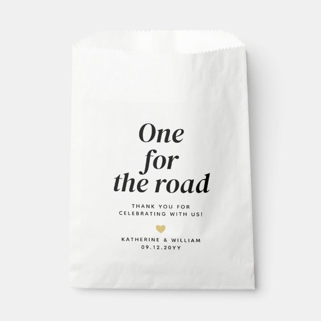 One For The Road Wedding Thank You Snack Favour Ba Bag (Front)