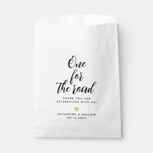 One For The Road Wedding Thank You Snack Favour Ba Favour Bag (Front)