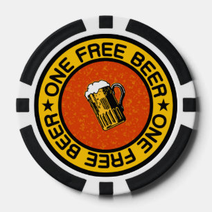 ONE FREE BEER custom bar / pub drink chips