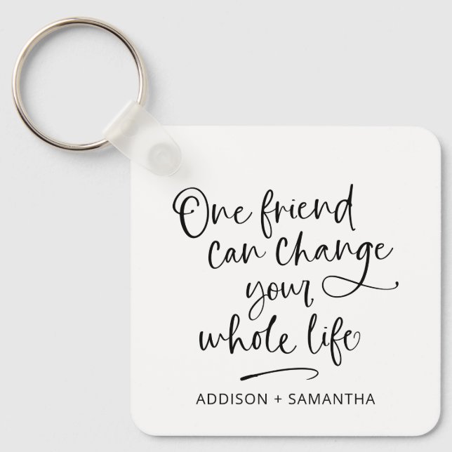One friend can change your whole life photo keychain (Front)
