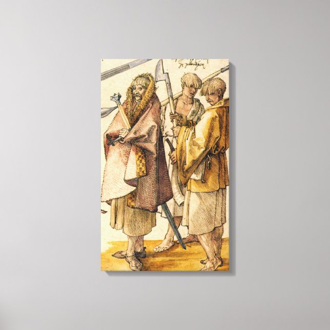 One Gallòglach and Two Kerns - Albrecht Dürer Canvas Print (Front)