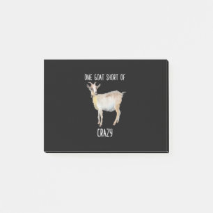 One Goat Short Of Crazy Funny Goat Post-it Notes