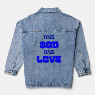 One God One Love Christian Ephesians Love Denim Jacket