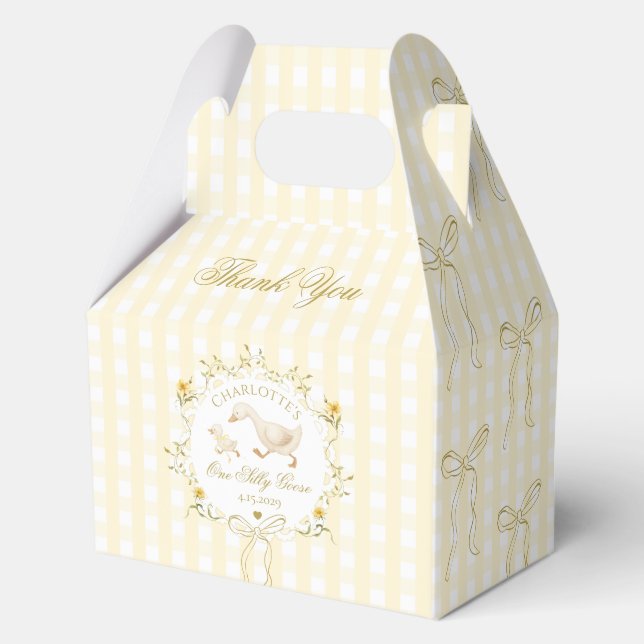 One Goose Gender neutral Wildflower 1st Birthday Favor Box (Front)