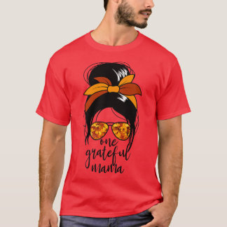 One Grateful Mama Thanksgiving Autumn Women's Mess T-Shirt