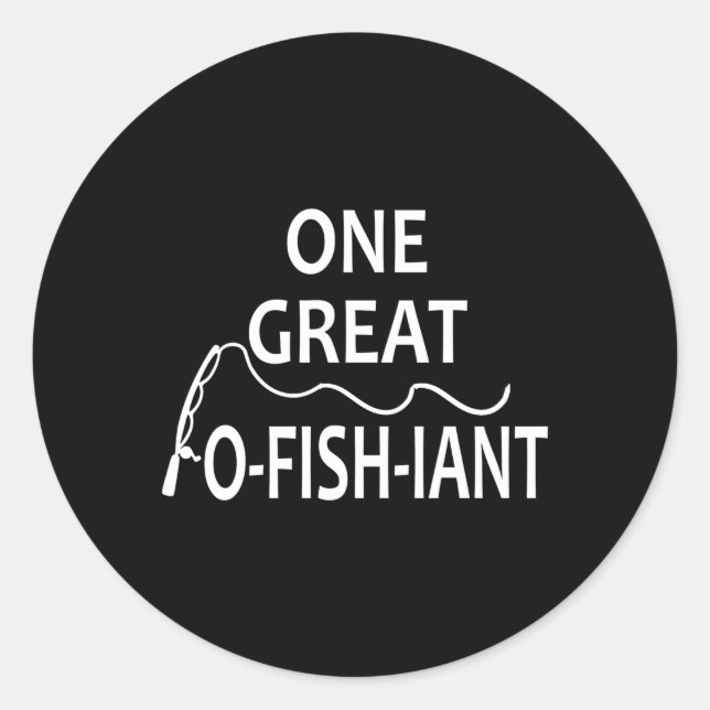 One Great O-Fish-Iant Fishing Wedding Officiant Pa Classic Round Sticker (Front)