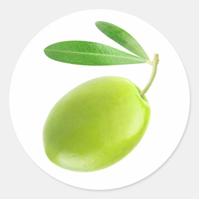 One green olive classic round sticker (Front)