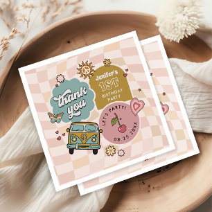 One Groovy Babe Daisy Retro 1st Birthday Party Napkin
