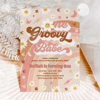 One Groovy Babe Peace Love Party Rainbow Birthday