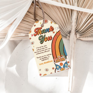 One Groovy Babe Retro Rainbow 1st Birthday Gift Tags