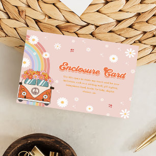 One Groovy Girl Retro Rainbow 1st Birthday Enclosure Card