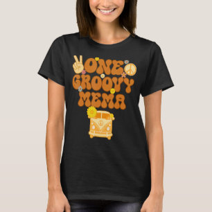 One Groovy Mema Retro Mom Hippie Birthday 70s Flor T-Shirt