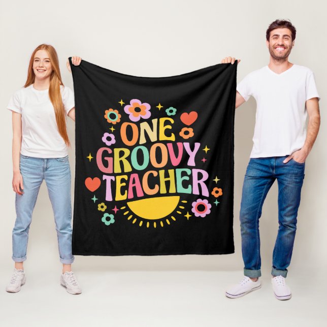 One groovy teacher fleece blanket (In Situ)