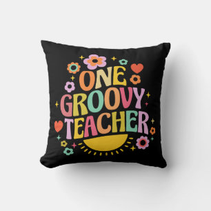 One groovy teacher throw pillow