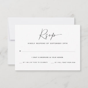 One Guest Count Meal Choice RSVP Card