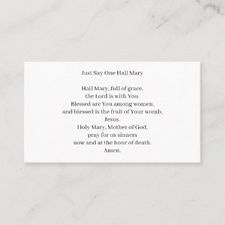 One Hail Mary Business Card