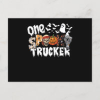 One Halloween Spooky Trucker Leopard Groovy